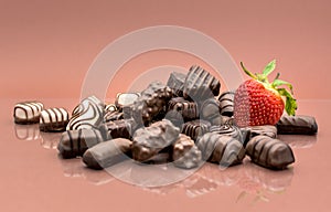 Chocolates and strawberry