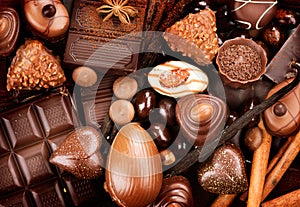 Chocolates sweets background