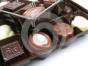 Chocolates in trays photo