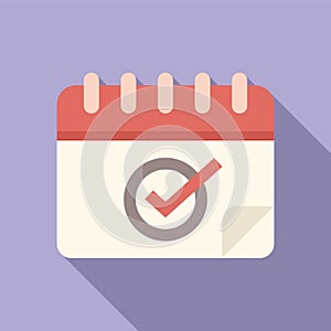 Choice ballot date icon flat vector. People process