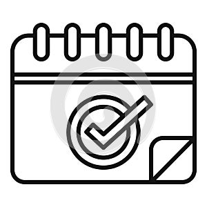 Choice ballot date icon outline vector. People process