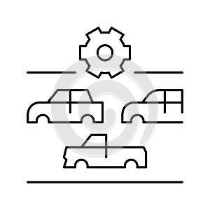 choice of car body type line icon vector illustration