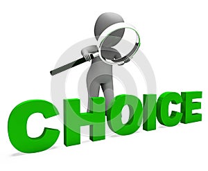 Choice Character Shows Choices Dilemma Or Options photo