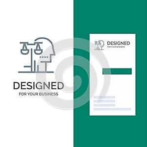 Choice, Court, Human, Judgment, Law Grey Logo Design and Business Card Template