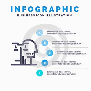 Choice, Court, Human, Judgment, Law Solid Icon Infographics 5 Steps Presentation Background