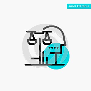Choice, Court, Human, Judgment, Law turquoise highlight circle point Vector icon
