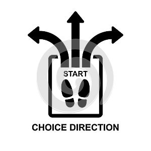 Choice direction icon. Choose path life isolated on background