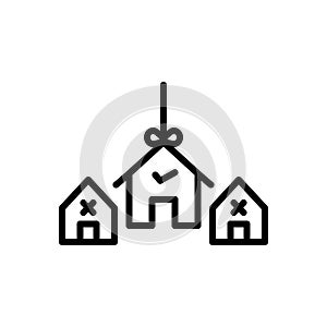 Black line icon for Choice, preference and decision