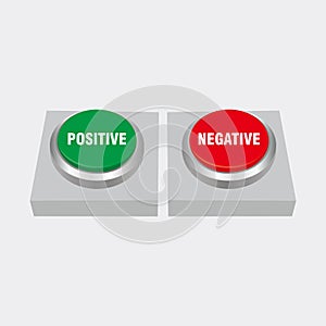 Choice between positive and negative button illustration vector
