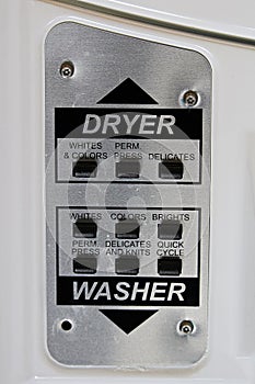 Choice selection on a washer dryer panel