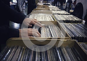 Choice of vinyl records photo