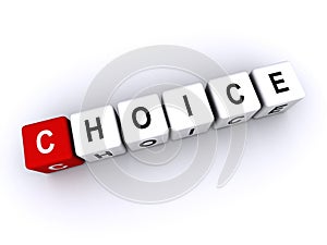 choice word block on white