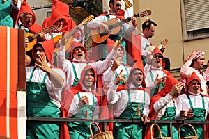 A choir performance of the street, Carnival of Cadiz, Andalusia, Spaina