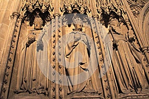 Choir screen sculptures Canterbury Cathedral UK