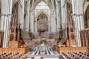 Choir stalls in a church