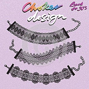 Choker design. Collection of chokers.