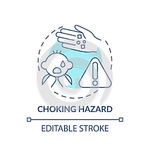 Choking hazard turquoise concept icon