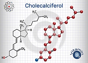 Cholecalciferol colecalciferol, vitamin D3 molecule. Structur
