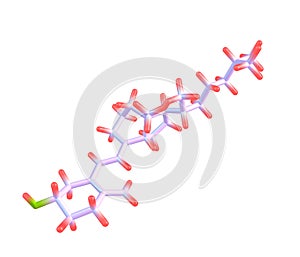 Cholecalciferol (D) molecular structure on white background