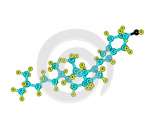 Cholecalciferol (D) molecular structure on white background