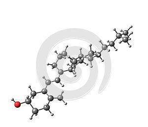 Cholecalciferol (D) molecular structure on white background