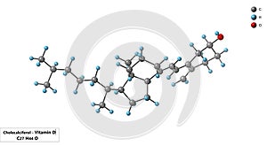 Cholecalciferol or Vitamin-D3 Molecular Structure Diagram