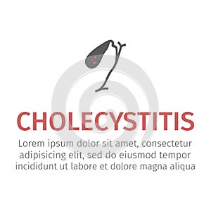 Cholecystitis icon. Vector illustration photo