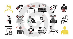 Cholecystitis line icon Infographics. Vector signs for web graphics.