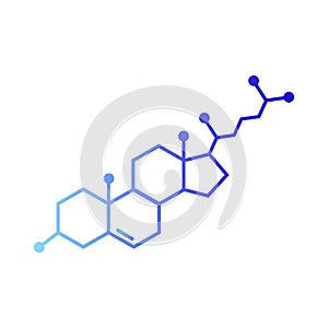 Cholesterol chemical formula vector icon