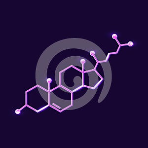 Cholesterol chemical formula vector