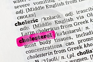 Cholesterol Dictionary Definition