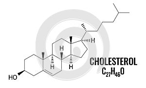 Cholesterol formula, chemical model of molecule