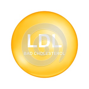 Cholesterol LDL type. Bad cholesterin bubble. Low density lipoprotein icon isolated on white background. Medical