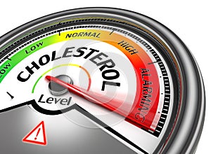 Cholesterol level conceptual meter