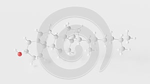 cholesterol molecule 3d, molecular structure, ball and stick model, structural chemical formula principal sterol