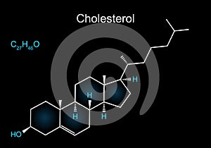 Cholesterol molecule. Skeletal formula of Lipid