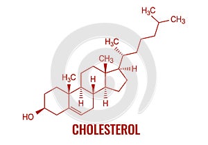 Cholesterol molecule, vector chemical formula
