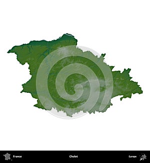 Cholet, France, isolated on white. Physical