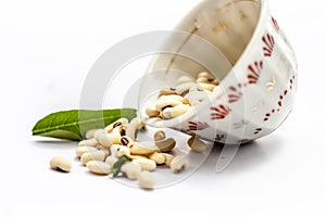 Choli or Chowli or raungi or Lobia or Black eyed pea isolated on white.