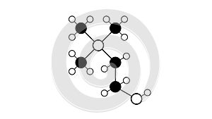 choline molecule, structural chemical formula, ball-and-stick model, isolated image vitamin b4