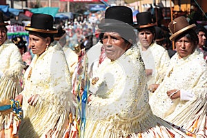 Cholitas women at Dance Parade in Cochabamba