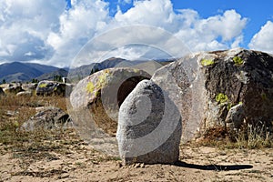 Cholpon Ata ancient statue, Issyk Kul, Kyrgyzstan