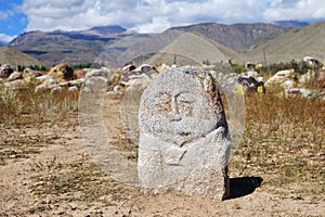 Cholpon Ata ancient statue, Issyk Kul, Kyrgyzstan