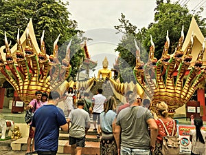 Chon Buri,Thailand-May 11,2019: Wat Phra Yai Temple - Big Buddha Statue Pattaya City, Bang Lamung District, Chon Buri.A nice