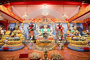 CHONBURI, THAILAND - November 8, 2020 -Wihan Thep Sathit Phra Kitthi Chalerm Shrine Nacha Sa Thai Chue Shrine Or Naja Temple at