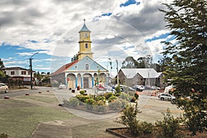 Chonchi Church at Plaza de Armas Square - Chonchi, Chiloe Island, Chile photo