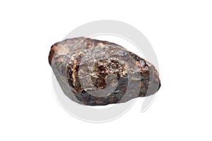 Chondrite meteorite on white background