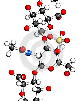 Chondroitin sulphate (short fragment). Important component of cartilage. Used as dietary supplement in treatment of osteoarthritis