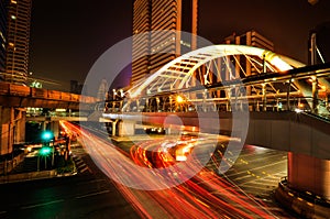 Chong Nonsi skywalk at bangkok skytrain