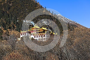 Chonggu monastery at Yading Nature Reserve in Sichuan, China